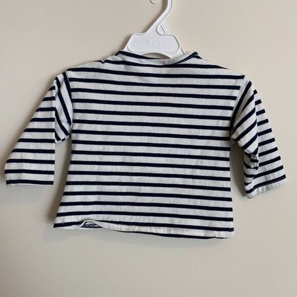 Zara Girls 3-6 Months Long Sleeve Shirt Rainbow Heart Sequin Striped Sparkle - Picture 3 of 5